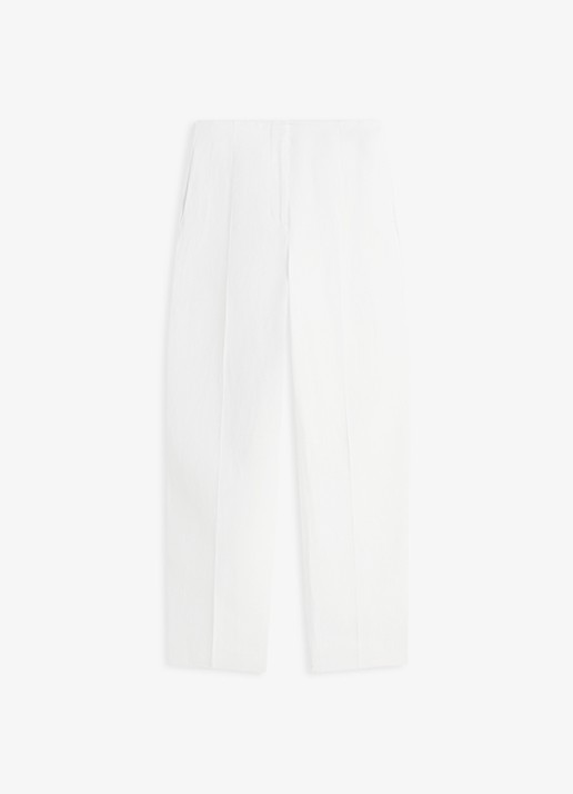 Tommy Hilfiger Barrel high waist pantalon in linnenblend - voorkant wit