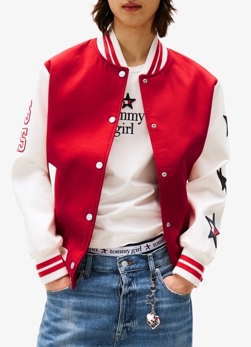 Tommy Hilfiger Baseball jack met steekzakken - detail 3 rood