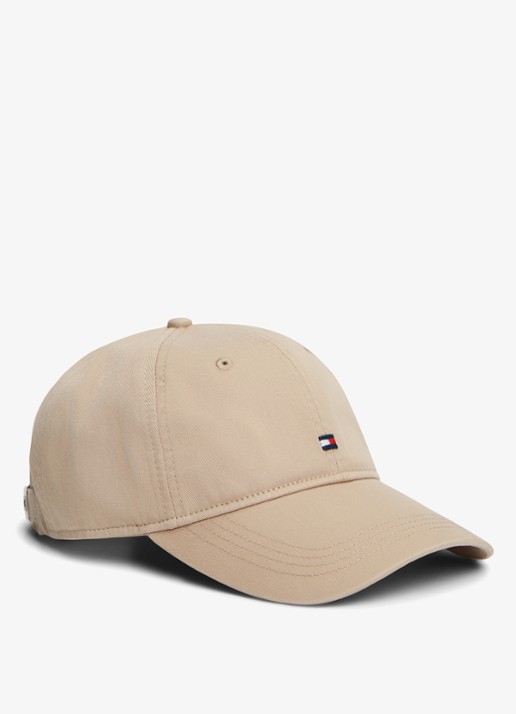 Tommy Hilfiger Baseball pet met logoborduring - voorkant beige