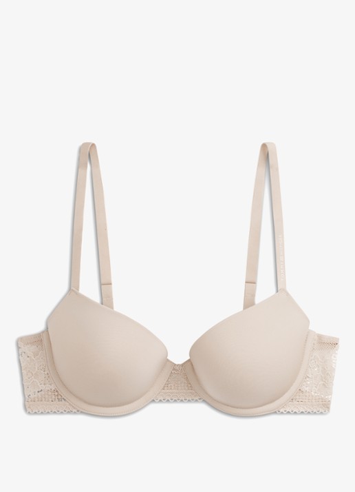 Tommy Hilfiger Beugel bh met kant - voorkant 2 beige