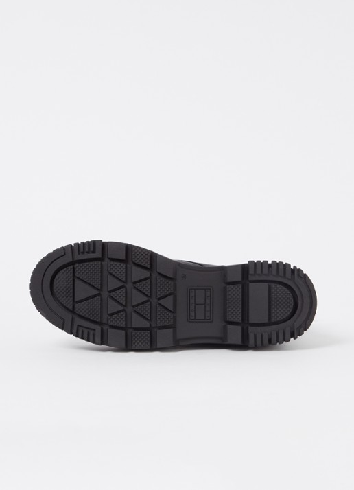 Tommy Hilfiger Biker boot van leer met plateauzool - detail 2 zwart
