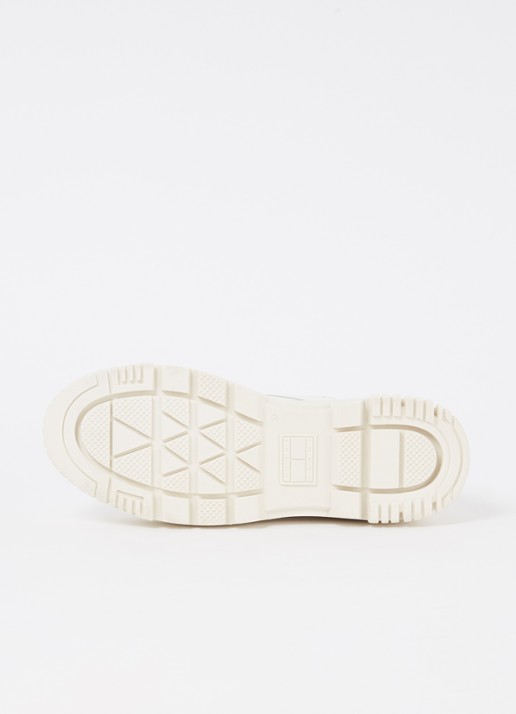 Tommy Hilfiger Biker boot van leer met plateauzool - detail 2 gebroken wit