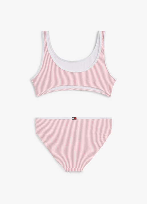 Tommy Hilfiger Bikiniset met structuur en streepprint - achterkant 2 lichtroze
