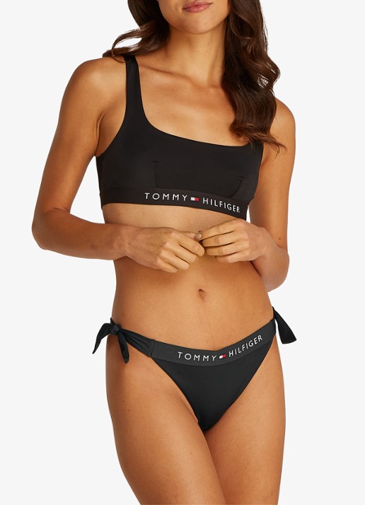 Tommy Hilfiger Bikinislip met logoband - voorkant 4 zwart