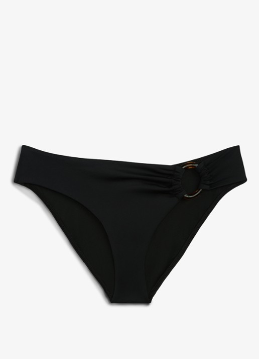 Tommy Hilfiger Bikinislip met ringdetail - voorkant 2 zwart