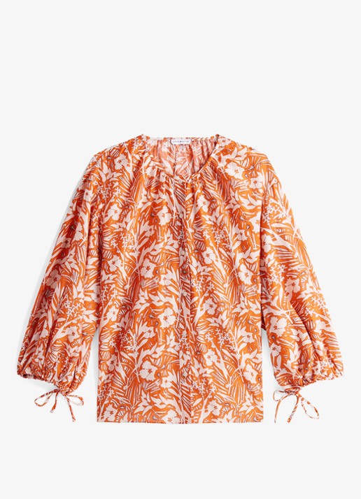 Tommy Hilfiger Blouse met bloemenprint - voorkant 2 oranje