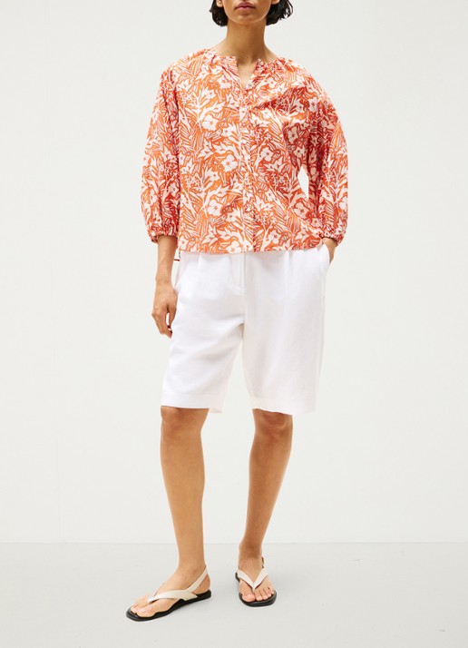 Tommy Hilfiger Blouse met bloemenprint - voorkant 3 oranje