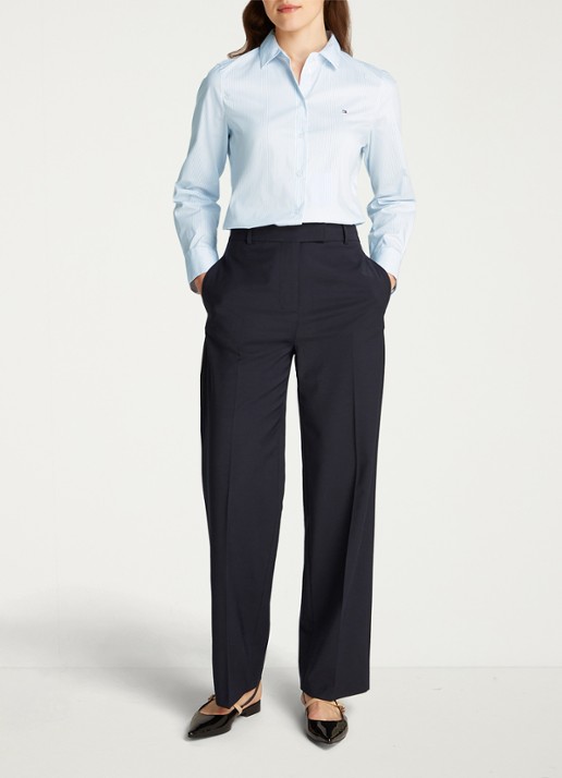 Tommy Hilfiger Blouse met logo - voorkant 2 lichtblauw