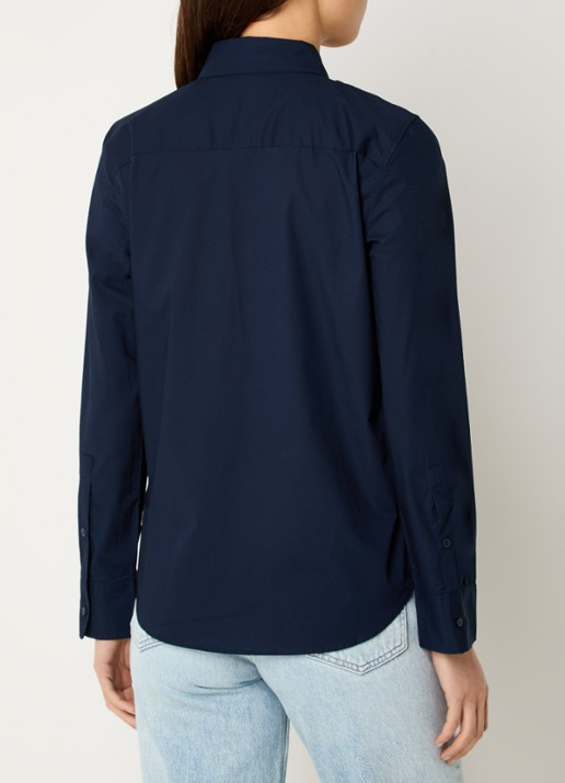 Tommy Hilfiger Blouse met logoborduring - achterkant donkerblauw