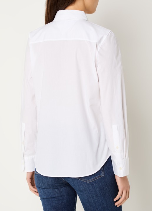 Tommy Hilfiger Blouse met logoborduring - achterkant 3 wit
