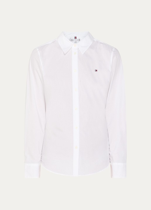 Tommy Hilfiger Blouse met logoborduring - voorkant wit