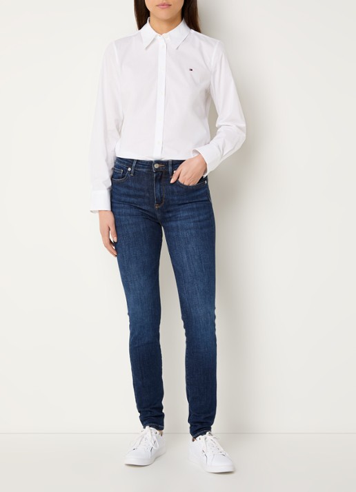 Tommy Hilfiger Blouse met logoborduring - voorkant 2 wit