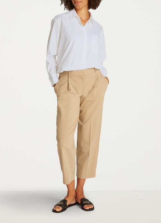 Tommy Hilfiger Blouse met streepprint en borstzak - voorkant 3 wit