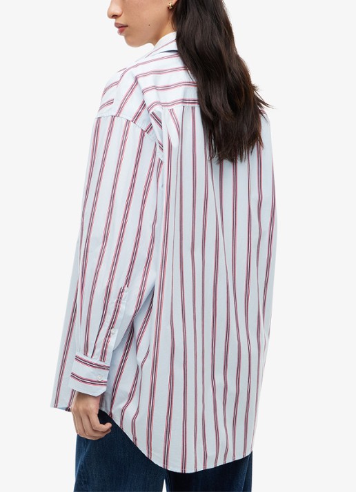 Tommy Hilfiger Blouse met streepprint - achterkant 5 lichtblauw
