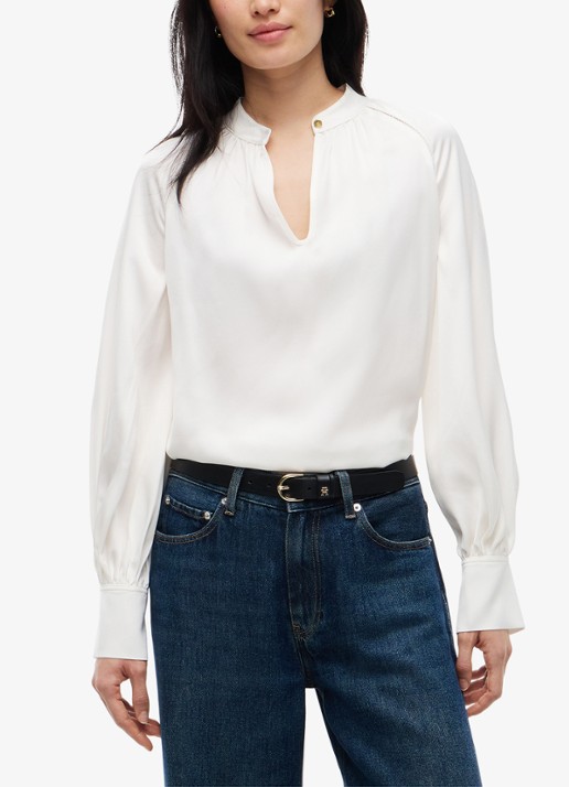 Tommy Hilfiger Blouse van satijn met knoopdetail