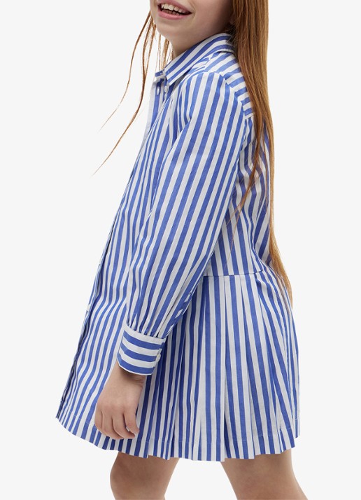 Tommy Hilfiger Blousejurk met streepprint en logoborduring - detail 4 noble blue-c8p / blauw