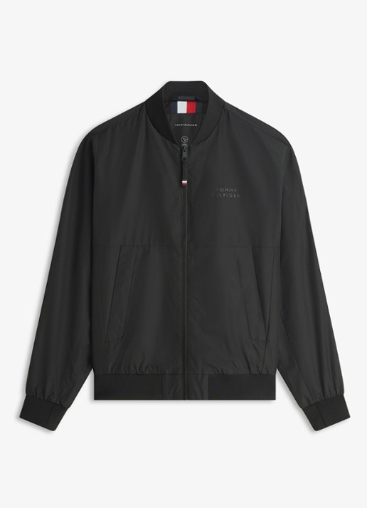 Tommy Hilfiger Bomberjack met logo - voorkant 5 zwart