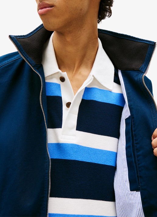 Tommy Hilfiger Bomberjack met logoborduring en steekzakken - detail 3 donkerblauw