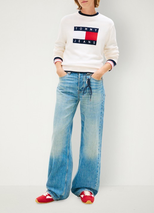 Tommy Hilfiger Bomberjack met logoborduring en steekzakken - voorkant 2 donkerblauw