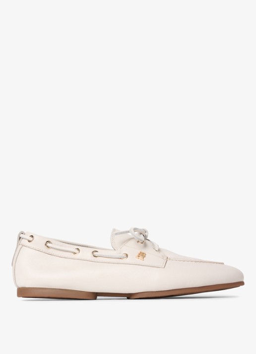 Tommy Hilfiger Bootschoen van leer met logo - detail 6 beige