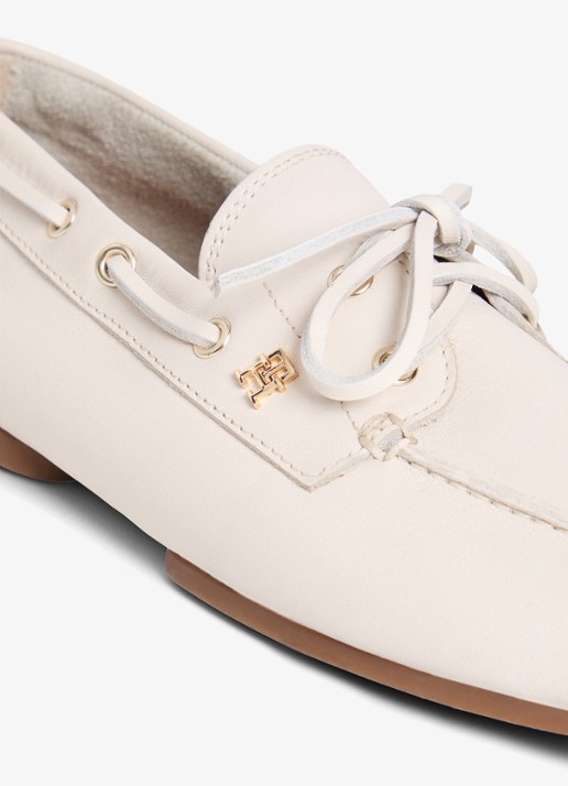 Tommy Hilfiger Bootschoen van leer met logo - detail 7 beige