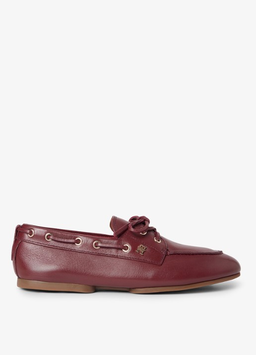 Tommy Hilfiger Bootschoen van leer met logo - detail 3 rood