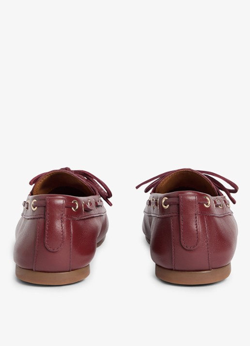 Tommy Hilfiger Bootschoen van leer met logo - detail 5 rood
