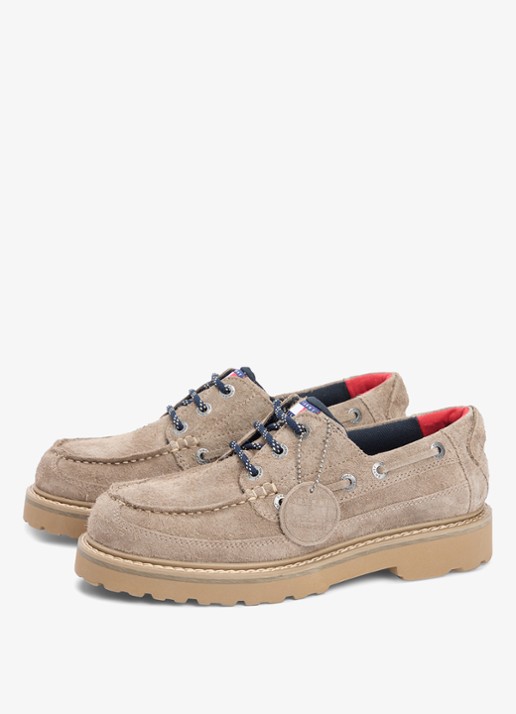 Tommy Hilfiger Bootschoen van suède - voorkant 3 lichtbruin