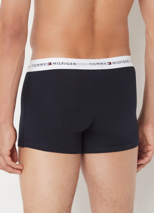 Tommy Hilfiger Boxershorts met logoband in 3-pack    - achterkant donkerblauw