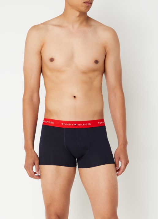 Tommy Hilfiger Boxershorts met logoband in 3-pack - voorkant 2 kobaltblauw