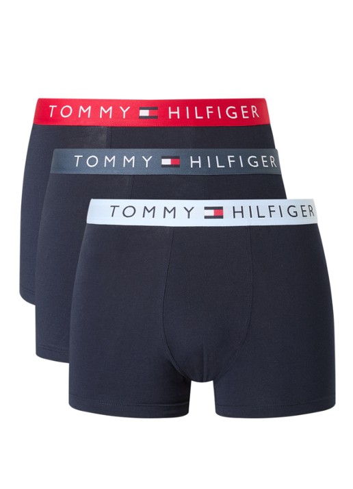Tommy Hilfiger Boxershorts met logoband in 3-pack - voorkant 3 zwart