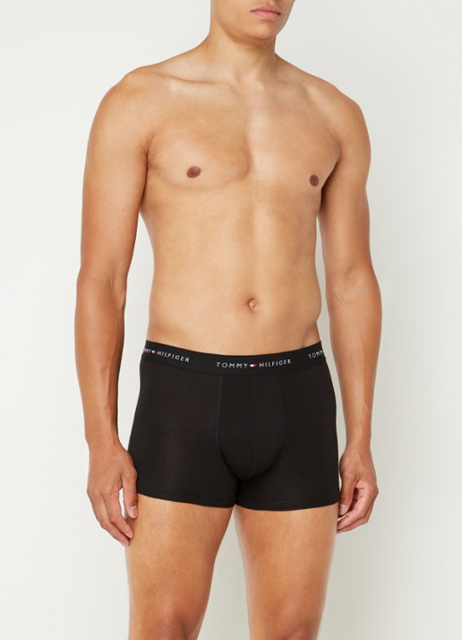 Tommy Hilfiger Boxershorts met logoband in 3-pack - voorkant 2 diepzwart