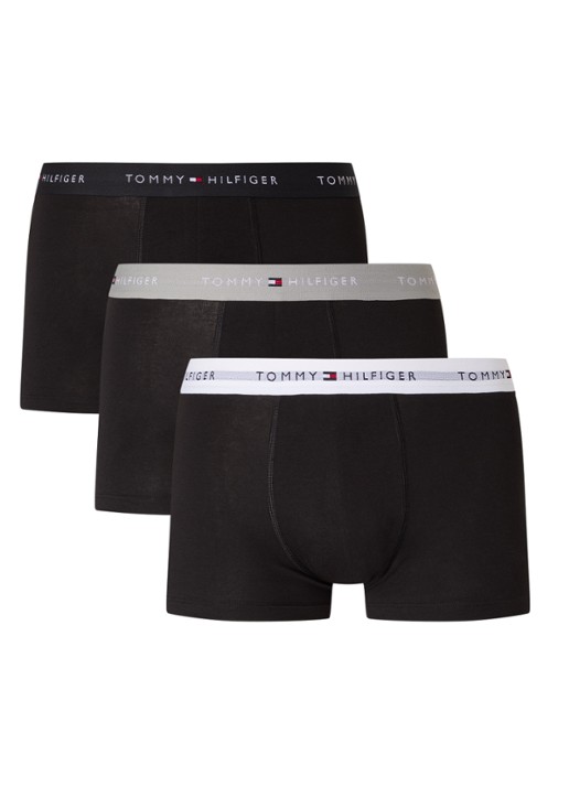 Tommy Hilfiger Boxershorts met logoband in 3-pack - voorkant 2 grijsmele