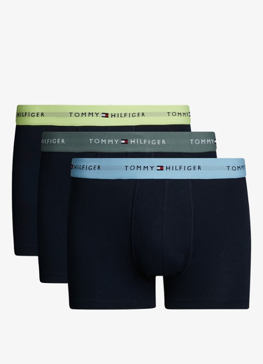 Tommy Hilfiger Boxershorts met logoband in 3-pack - achterkant lime