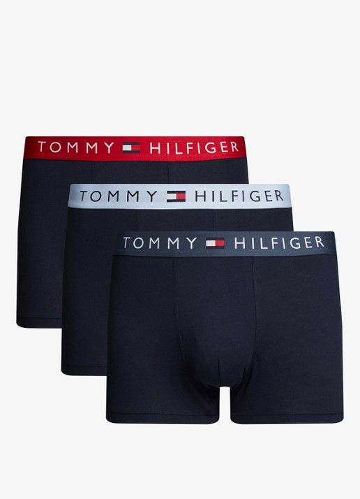 Tommy Hilfiger Boxershorts met logoband in 3-pack - voorkant 5 zwart