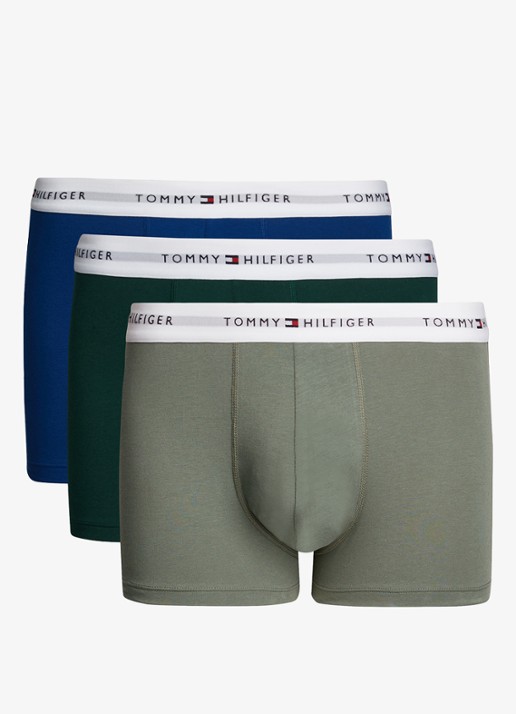 Tommy Hilfiger Boxershorts met logoband in 3-pack    - voorkant 2 donkergrijs