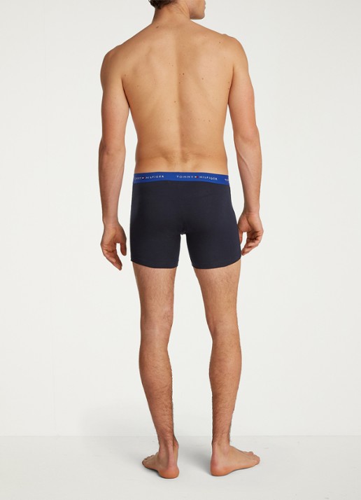 Tommy Hilfiger Boxershorts met logoband in 3-pack - achterkant blauw