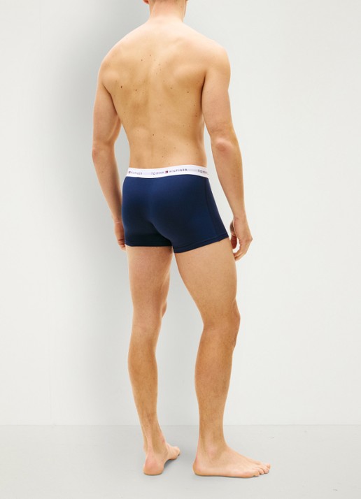 Tommy Hilfiger Boxershorts met logoband in 3-pack - achterkant 4 donkerblauw