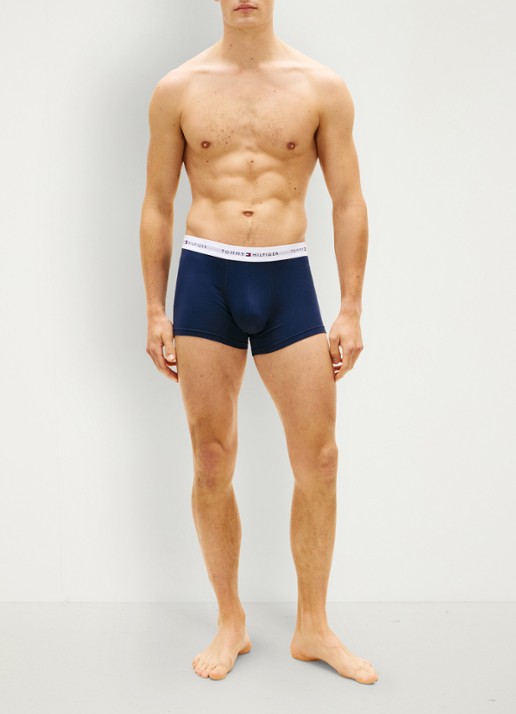 Tommy Hilfiger Boxershorts met logoband in 3-pack - voorkant 6 donkerblauw