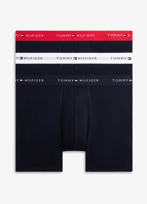 Tommy Hilfiger Boxershorts met logoband in 3-pack - voorkant 5 zwart