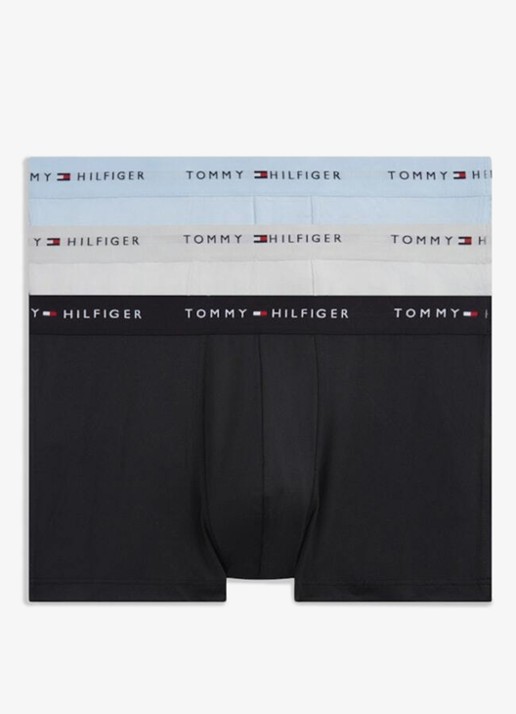 Tommy Hilfiger Boxershorts met logoband in 3-pack - voorkant 4 zwart