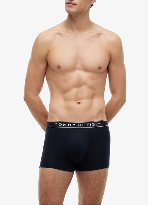 Tommy Hilfiger Boxershorts met logoband in 3-pack - detail donkerblauw