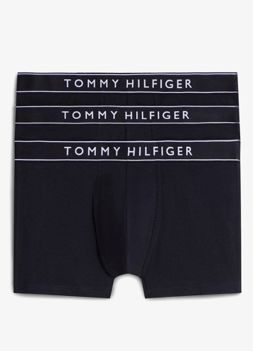 Tommy Hilfiger Boxershorts met logoband in 3-pack - voorkant 3 donkerblauw