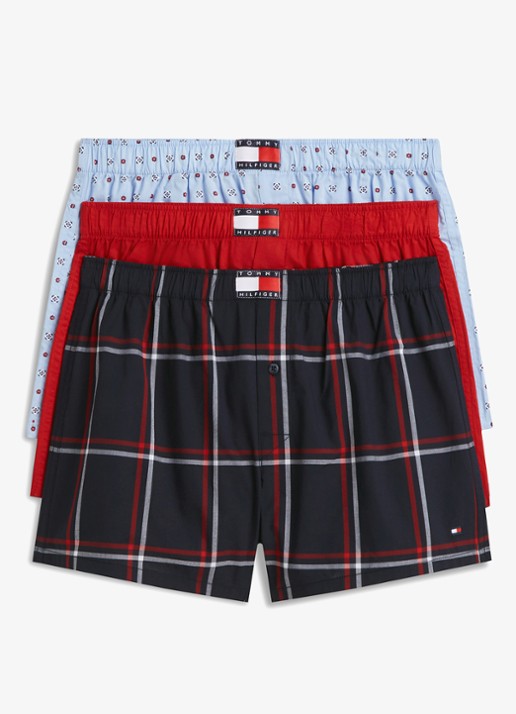 Tommy Hilfiger Boxershorts met logoband in 3-pack - voorkant rood