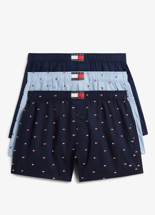 Tommy Hilfiger Boxershorts met logoband in 3-pack - voorkant 5 donkerblauw