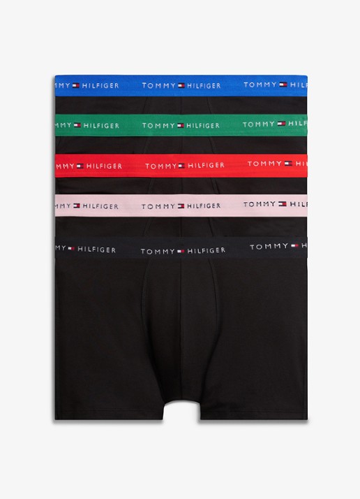 Tommy Hilfiger Boxershorts met logoband in 4-pack - voorkant 4 zwart
