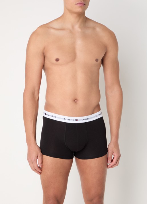 Tommy Hilfiger Boxershorts met logoband in 5-pack - voorkant 4 zwart