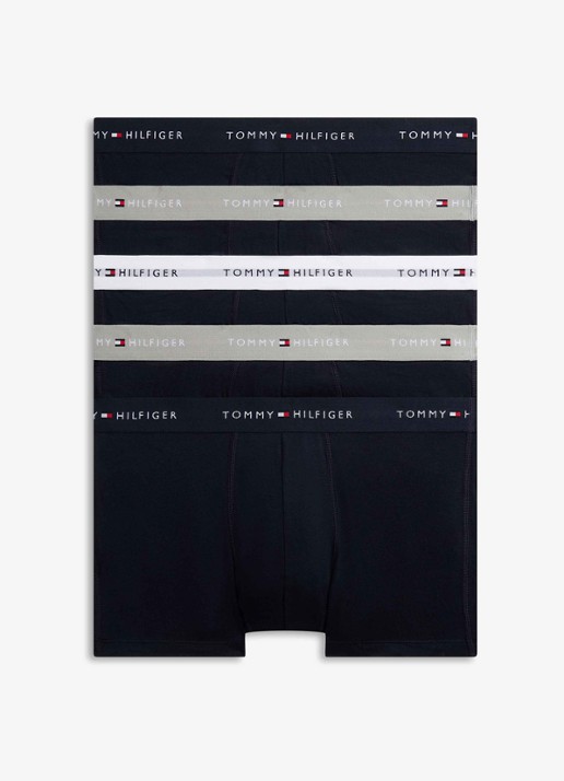 Tommy Hilfiger Boxershorts met logoband in 5-pack - voorkant 2 wit