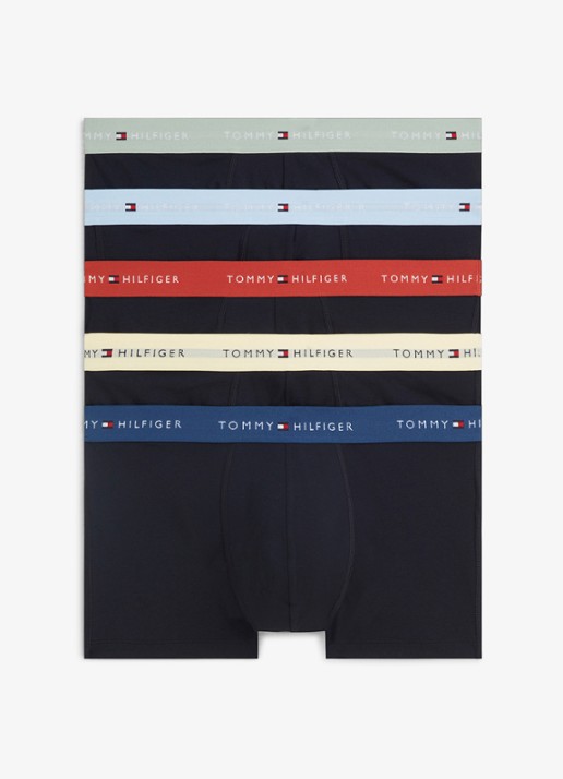 Tommy Hilfiger Boxershorts met logoband in 5-pack - voorkant 5 zwart