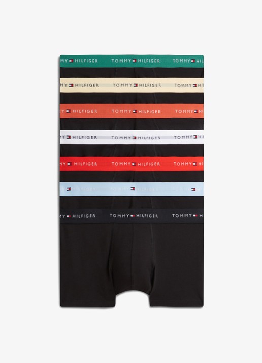 Tommy Hilfiger Boxershorts met logoband in 6-pack - voorkant multicolor